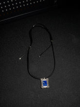 25 year series stabilized wood necklace | blue H
